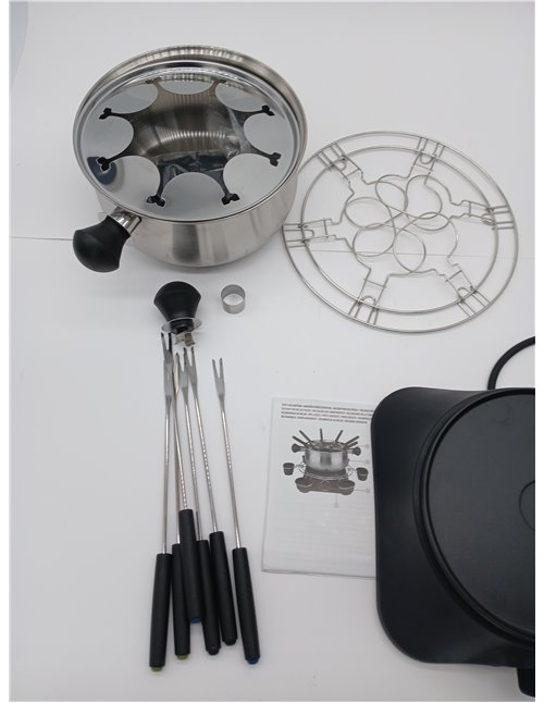 Tristar FO-1109 Olla eléctrica Multifuncional para Fondue de Queso, Chocolate o Aceite, Volumen 1.3 litros, 1400 W, Carcasa de A