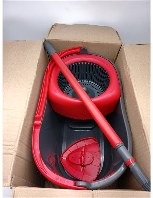 Vileda Turbo Mop Bucket Set for Floor Rotating with Pedal - Telescopic Handle 85-123 cm - 2 in 1 Microfiber Head - Love it Clean
