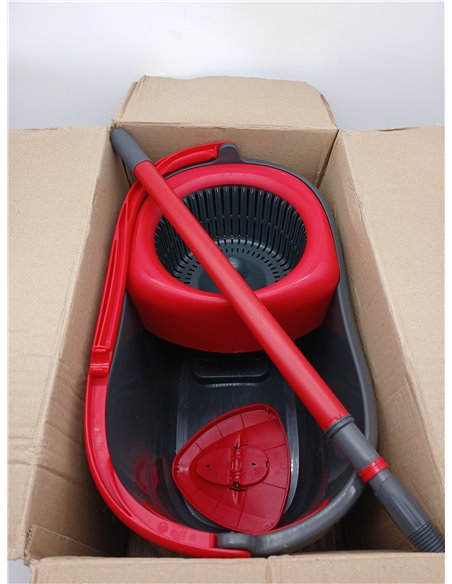 Vileda Turbo Mop Bucket Set for Floor Rotating with Pedal - Telescopic Handle 85-123 cm - 2 in 1 Microfiber Head - Love it Clean