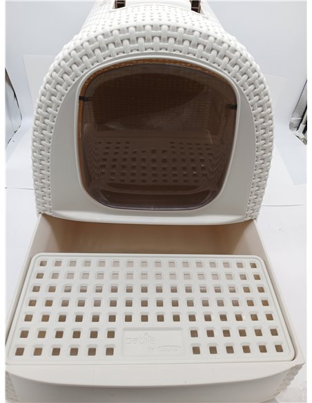 Curver - Inodoro para Gatos, Bandeja Sanitaria Cerrada, Compartimento Inferior extraíble para facilitar la Limpieza, Pala para A