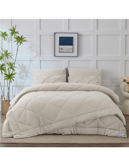 WAVVE Edredón Relleno Nórdico Cama 80 4 Estaciones - Bedding Edredón Reversible Doble 150+300 gr/m² de 135x200 cm Fibra Suave y 