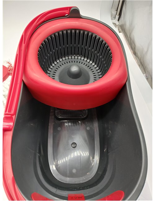Vileda Easy Wring & Clean Turbo Set de limpieza para el hogar, cubo con pedal y fregona de microfibra, fácil de escurrir y limpi