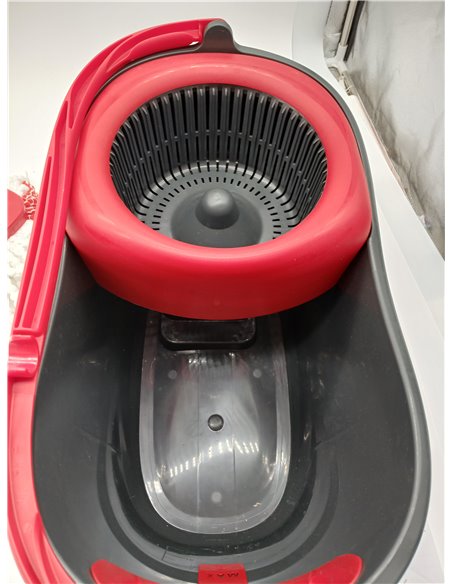 Vileda Easy Wring & Clean Turbo Set de limpieza para el hogar, cubo con pedal y fregona de microfibra, fácil de escurrir y limpi