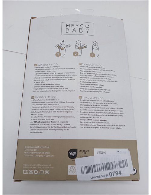 Saco Meyco Baby Uni, equipamiento inicial para recién nacidos (saco para bebés de 0 a 3 meses, suave para dormir, 100% algodón, 