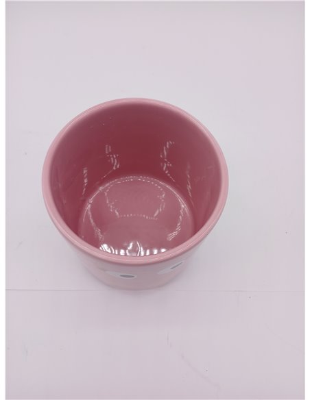 fisura - Macetero Original con Diseño de Ojos. Macetero Decorativo Interior. Maceta de Cerámica Rosa para Flores y Suculentas. 