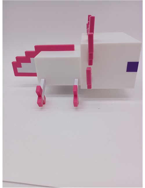 Luz Axolotl Minecraft - Lámpara Oficial con 5 Modos de Color, Decoración para Gamers, Funciona a Pilas