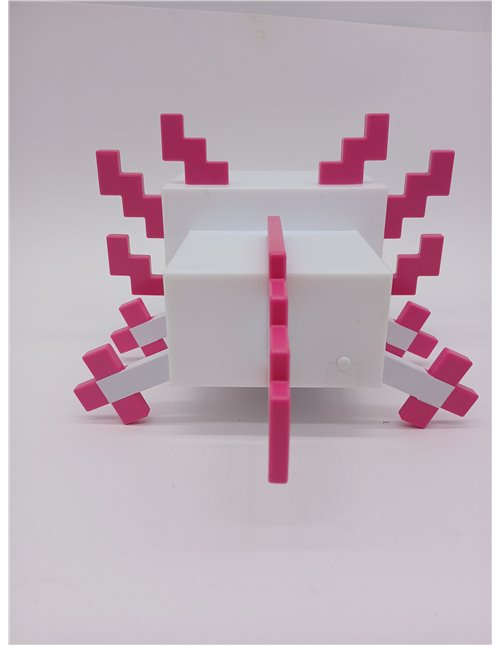 Luz Axolotl Minecraft - Lámpara Oficial con 5 Modos de Color, Decoración para Gamers, Funciona a Pilas