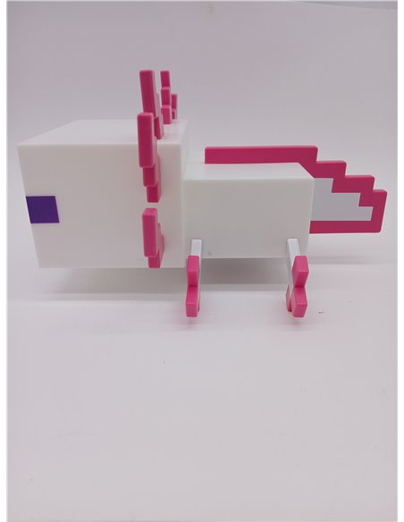 Luz Axolotl Minecraft - Lámpara Oficial con 5 Modos de Color, Decoración para Gamers, Funciona a Pilas