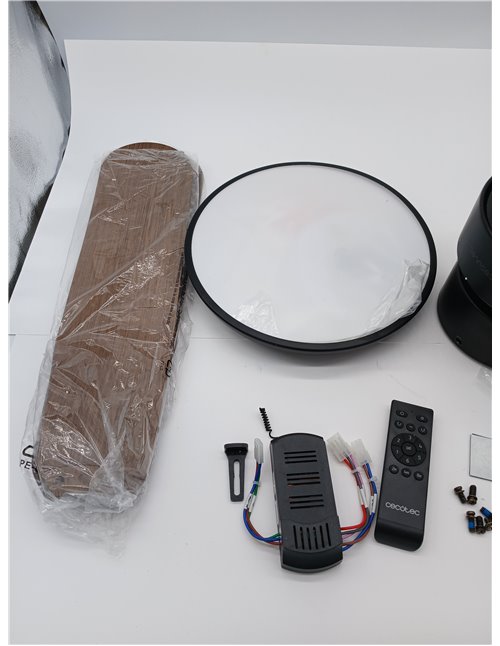 Cecotec Ventilador de Techo con Luz EnergySilence Aero 5200 Light DarkWood motor DC de 30W, 43", luz LED de 24W, 3 tonalidades, 