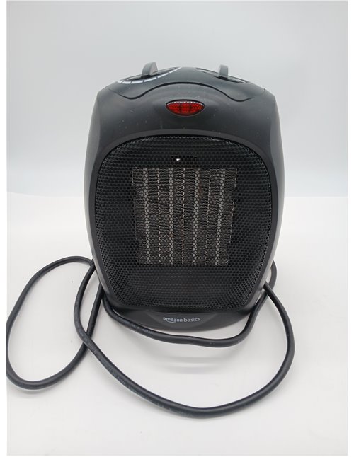 Amazon Basics Calefactor de cerámica, 1800 W, con termostato ajustable, Negro