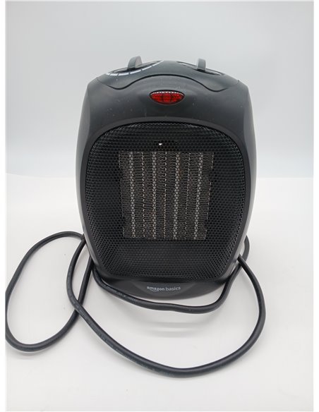 Amazon Basics Calefactor de cerámica, 1800 W, con termostato ajustable, Negro