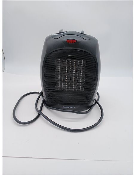 Amazon Basics Calefactor de cerámica, 1800 W, con termostato ajustable, Negro