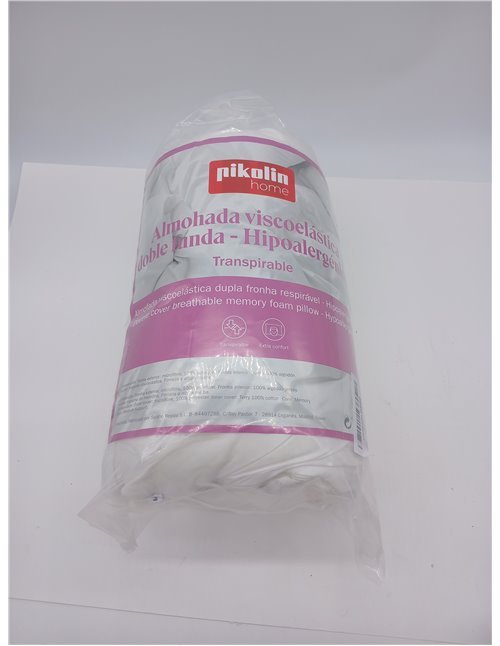 Pikolin Home - Almohada Viscoelástica 75 x35cm, de Hotel - Adaptabilidad al Cuello, Hipoalergénica, Firmeza Alta, para Dormir 