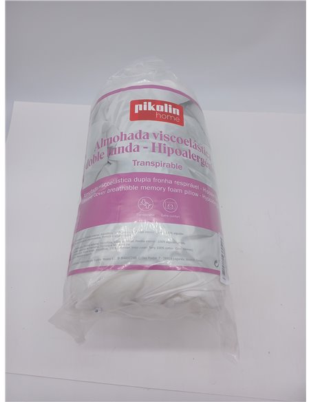 Pikolin Home - Almohada Viscoelástica 75 x35cm, de Hotel - Adaptabilidad al Cuello, Hipoalergénica, Firmeza Alta, para Dormir 
