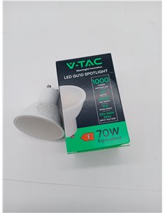 V-TAC Bombilla LED GU10-10W (Equivalente a 70W) - 1000 Lumen - 4000K Blanco Neutro - Apertura del Haz de Luz 100° cubierta satin 2
