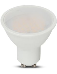 V-TAC Bombilla LED GU10-10W (Equivalente a 70W) - 1000 Lumen - 4000K Blanco Neutro - Apertura del Haz de Luz 100° cubierta satin
