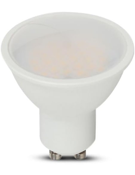 V-TAC Bombilla LED GU10-10W (Equivalente a 70W) - 1000 Lumen - 4000K Blanco Neutro - Apertura del Haz de Luz 100° cubierta satin