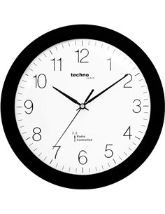 techno line WT 8000 - Reloj de Pared Radiocontrolado, Color Negro