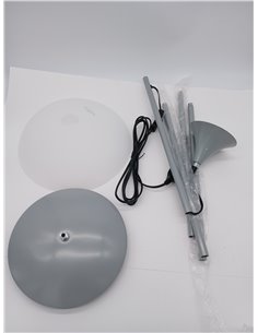Reality Leuchten R4302-87 - Lámpara de pie de color titan con interruptor de pie incorporado, Necesaria 1 bombilla E27 de máximo 2