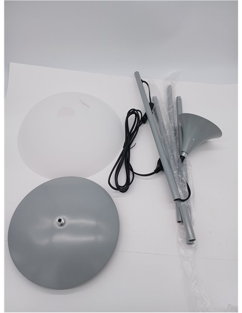 Reality Leuchten R4302-87 - Lámpara de pie de color titan con interruptor de pie incorporado, Necesaria 1 bombilla E27 de máximo