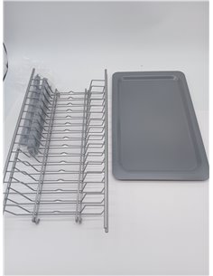 Kit Escurridor de Platos y Vasos de Acero con Bandeja Recoge Aguas para Mueble de Cocina, Ancho 465 mm 2