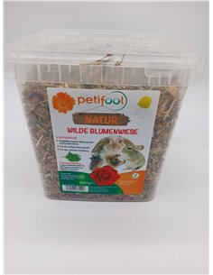 petifool Prado de flores silvestres, 600 g, alimento complementario para roedores, para conejos, cobayas, hámster, chinchilla y  2