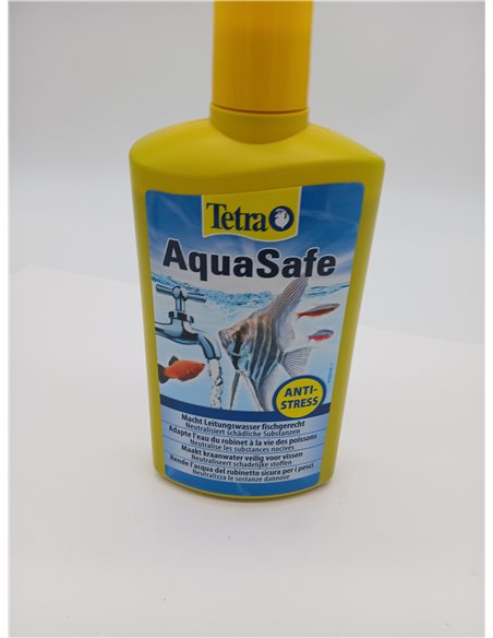 Tetra AquaSafe para Agua de Acuario Natural y Apta para Peces, Neutraliza las Sustancias Nocivas del Agua del Grifo, Botella de 
