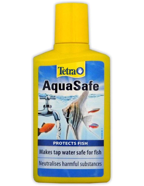 Tetra AquaSafe para Agua de Acuario Natural y Apta para Peces, Neutraliza las Sustancias Nocivas del Agua del Grifo, Botella de 