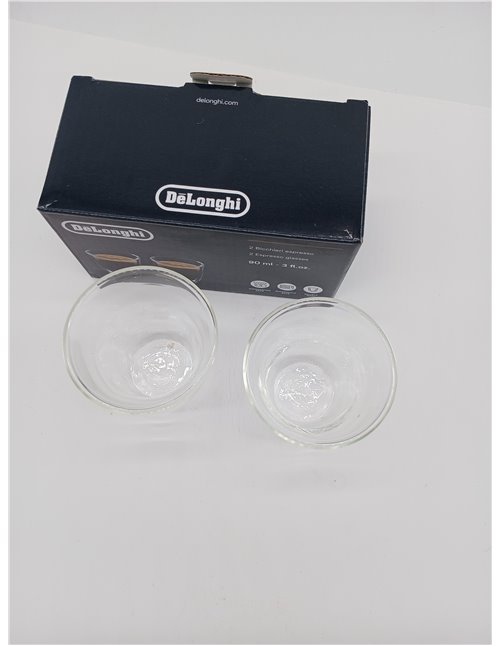 De'Longhi DLSC310 Double Walled Tempered Espresso Glass, 2-Piece Set of 2 (Pack of 1)