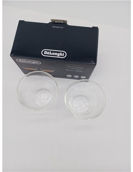 De'Longhi DLSC310 Double Walled Tempered Espresso Glass, 2-Piece Set of 2 (Pack of 1)