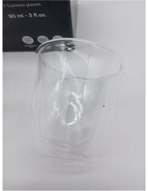 De'Longhi DLSC310 Double Walled Tempered Espresso Glass, 2-Piece Set of 2 (Pack of 1)