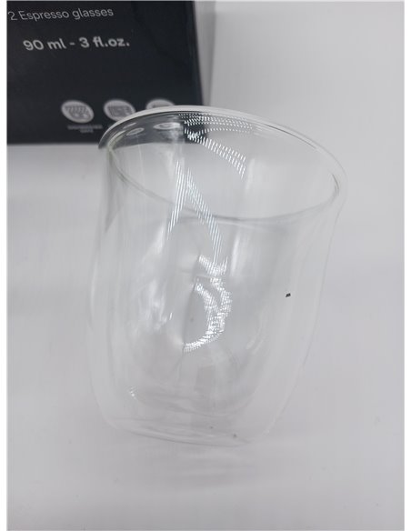 De'Longhi DLSC310 Double Walled Tempered Espresso Glass, 2-Piece Set of 2 (Pack of 1)