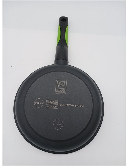 BRA Prior Sarten 22 cm Aluminio Fundido, con antiadherente, apto para todo tipo de cocinas incluida inducción