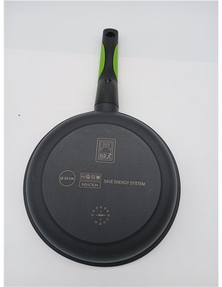 BRA Prior Sarten 22 cm Aluminio Fundido, con antiadherente, apto para todo tipo de cocinas incluida inducción