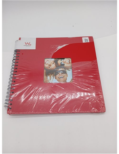 walther design Red Photo Album 30 x 30 cm Spiral Album with Punch, Fun SA-110-R