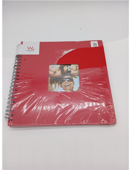 walther design Red Photo Album 30 x 30 cm Spiral Album with Punch, Fun SA-110-R