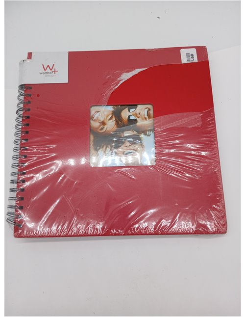 walther design Red Photo Album 30 x 30 cm Spiral Album with Punch, Fun SA-110-R