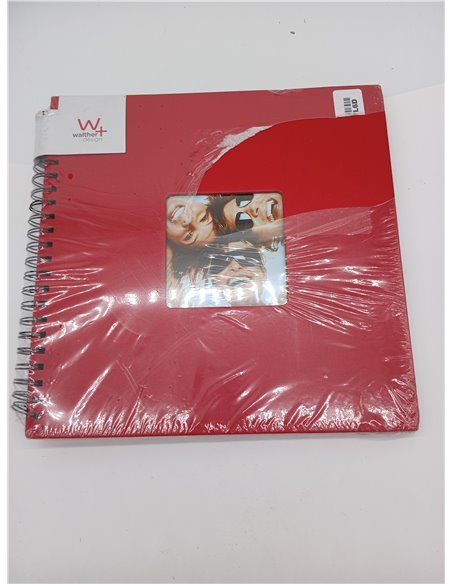 walther design Red Photo Album 30 x 30 cm Spiral Album with Punch, Fun SA-110-R