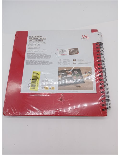 walther design Red Photo Album 30 x 30 cm Spiral Album with Punch, Fun SA-110-R