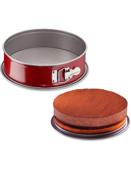Tefal Delibake J16413 Molde tarta redondo 25 cm, forma redonda desmontable y con gran fondo, revestimiento antiadherente, fácil 