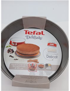 Tefal Delibake J16413 Molde tarta redondo 25 cm, forma redonda desmontable y con gran fondo, revestimiento antiadherente, fácil  2