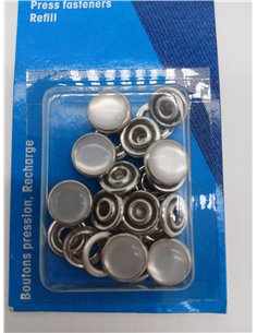 Prym Recambio de broches sin Costura Unidades Botones A Presión, Metal, Perla, 12 mm perlmuttfarbig, 6 Stück, 6 2