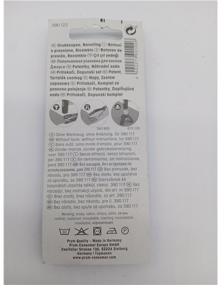 Prym Recambio de broches sin Costura Unidades Botones A Presión, Metal, Perla, 12 mm perlmuttfarbig, 6 Stück, 6