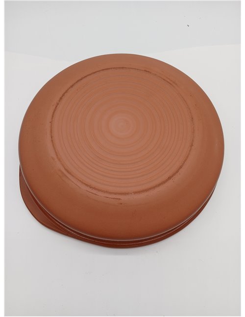 Fackelmann Cazuela de Barro Tradicional, Cazuela de Cerámica Rústica, Apta para Cocina de Gas y Eléctrica, Microondas y Horno, C