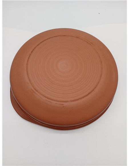 Fackelmann Cazuela de Barro Tradicional, Cazuela de Cerámica Rústica, Apta para Cocina de Gas y Eléctrica, Microondas y Horno, C