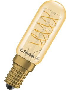 OSRAM Tubo LED Vintage 1906 T26 Espiral, 4,8 W, E14, dorado, transparente, recomendado para iluminación de aparadores, vitrinas 