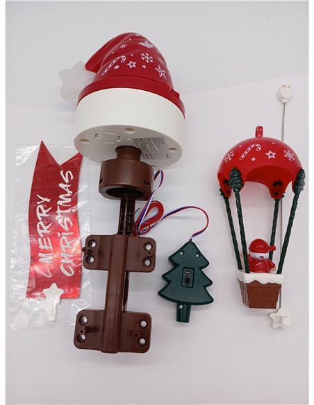 Gorro de Papá Noel con punta de árbol de Navidad, decoración navideña animada con luz para decoración de fiestas o decoración de