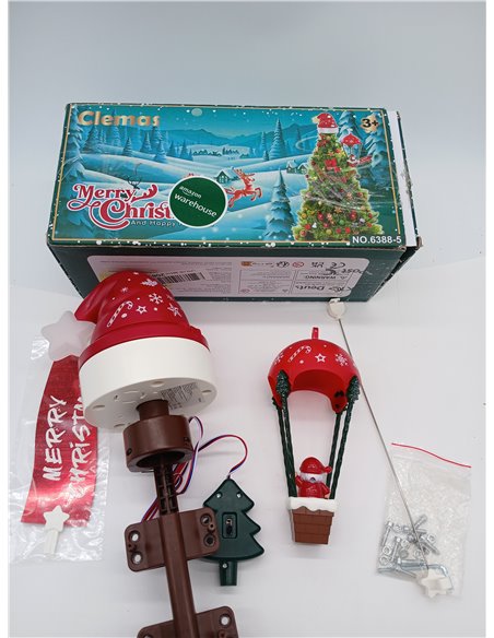 Gorro de Papá Noel con punta de árbol de Navidad, decoración navideña animada con luz para decoración de fiestas o decoración de