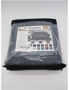 Granbest Funda de sofá elástica en Jacquard de Spandex con Espuma Antideslizante [1 Pieza] 2 plazas Gris 2