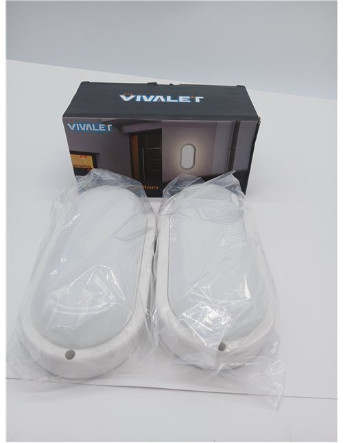 VivaLet 2 Piezas Aplique Pared Exterior/Interior 12W 1200LM, Plafon LED Techo 4000K, Luz Exterior Ovalada IP54 Impermeable, Lamp